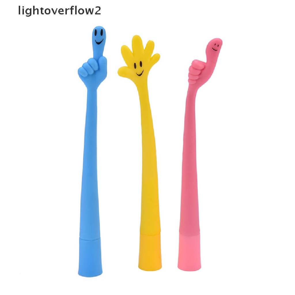 (lightoverflow2) 1pc Bolpoin Bentuk Jari Motif Kartun Lucu Untuk Pelajar