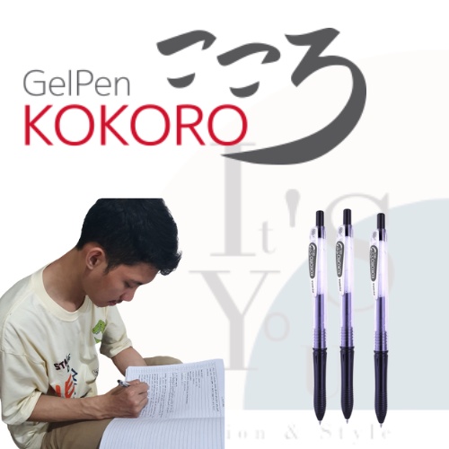 

BALLPOINT | BOLPEN | PULPEN ZEBRA KOKORO BLACK GEL PEN 1 SET 3PCS