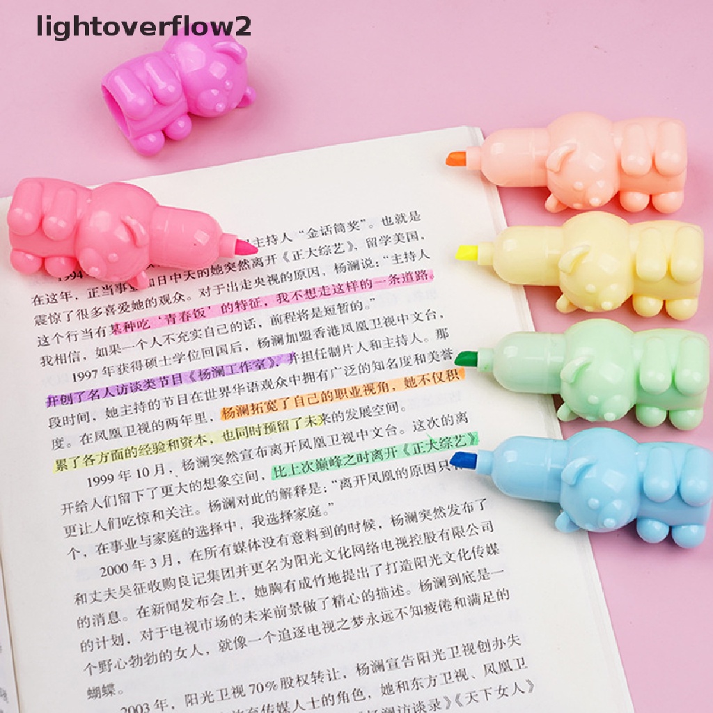 (lightoverflow2) Spidol 5 Warna Fluorescent Untuk Menggambar / Menulis