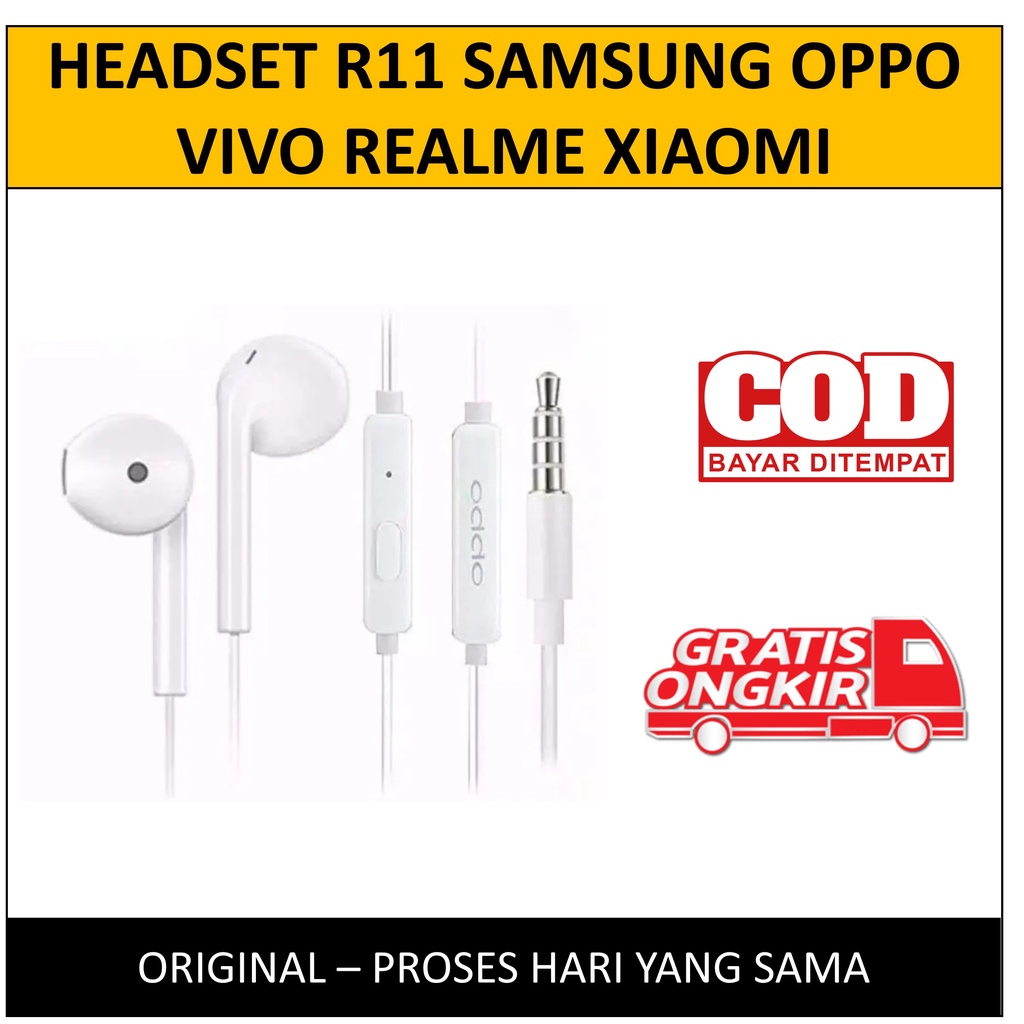 Headset Handset Earphone Original Ori R11 Bass Super Extra Bass Original