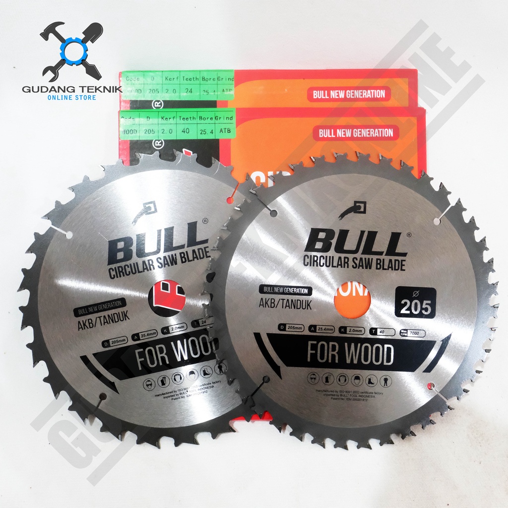 Mata Pisau Kayu Circular Saw TANDUK BULL 8&quot; 205mm 24T 40T / Mata Gergaji Circle 8 Inch 205x24T 40T - Circular Saw Blade