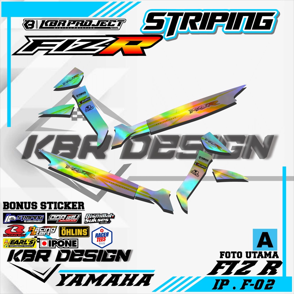 Sticker Striping FIZ R Hologram (COD) Sticker Striping Lis Variasi Motor Yamaha FIZ R Bahan Hologram
