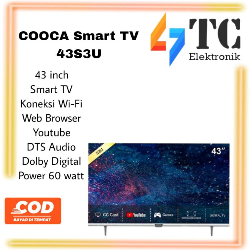 COOCAA Smart TV 43S3U 43 inch Digital TV Youtube