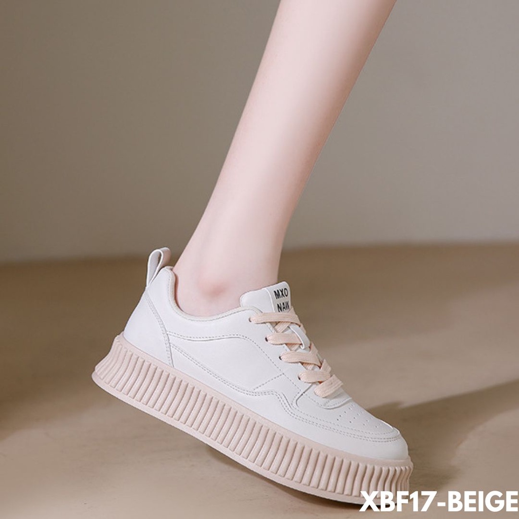 SEPATU SNEAKERS WANITA BERTALI HIGHSOLE POLOS LUXURY BAHAN PU BERKUALITAS IMPORT BF17