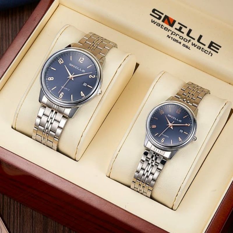 Jam Tangan Snille Coupel Set Pria dan Wanita Terlaris Kasual Bisa COD