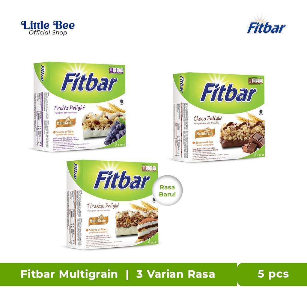 

FITBAR Multigrain | Snack Sehat | 3 Varian Rasa | Isi 5 x 22 gr