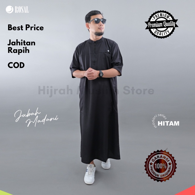 Baju Gamis Jubah Fashion Muslim Pria - jubah premium quality Jubah Madani ROSAL Qisti Rosal Bahan Ka