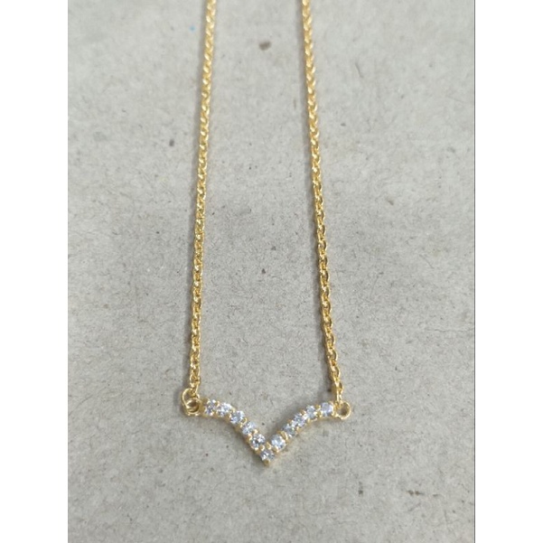 kalung anak model nori V mata putih 3 gram emas muda