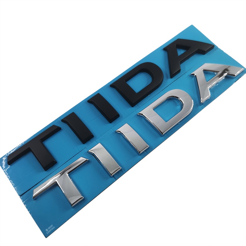 1pc Stiker Emblem Logo TIIDA Bahan ABS Krom Warna Hitam Untuk Bagasi Belakang Mobil NISSAN TIIDA