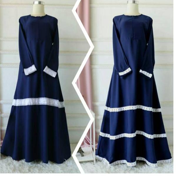 PDG.22Oc22υ ◦ GAMIS POLOS RENDA 3 HITAM PUTIH PASTEL WOLFIS RENDA 3