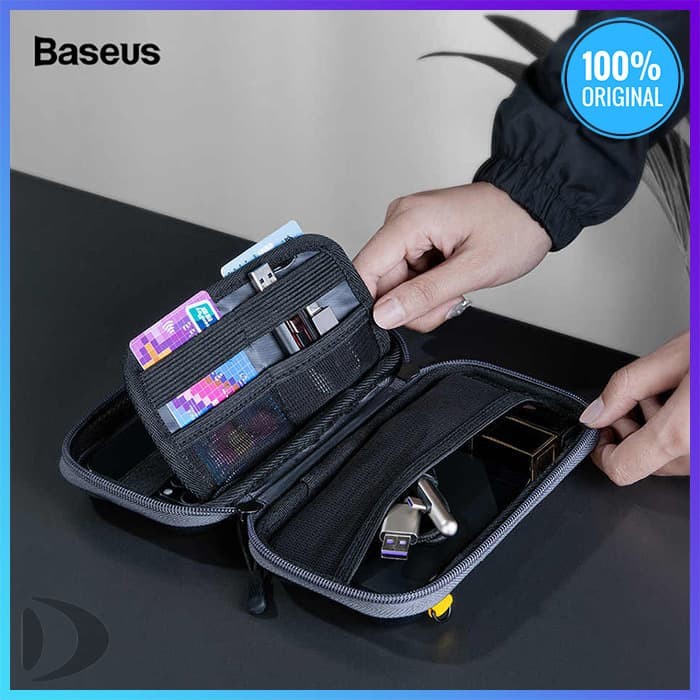 Travel Organizer Baseus Shockproof Storage Bag Tas Fashion Handphone Hp Kartu Kredit Cc