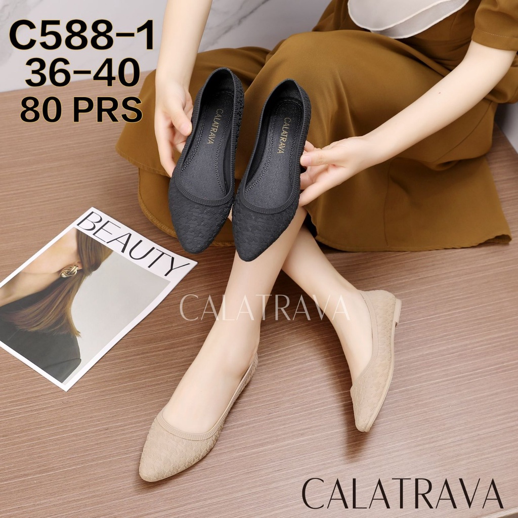 Sepatu Wanita Kerja Karet | Flatshoes Jelly Wanita Calatrava | C588-1