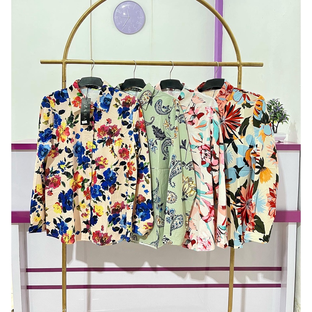 KEMEJA IMPORT/ZARA/SILK/BUNGA