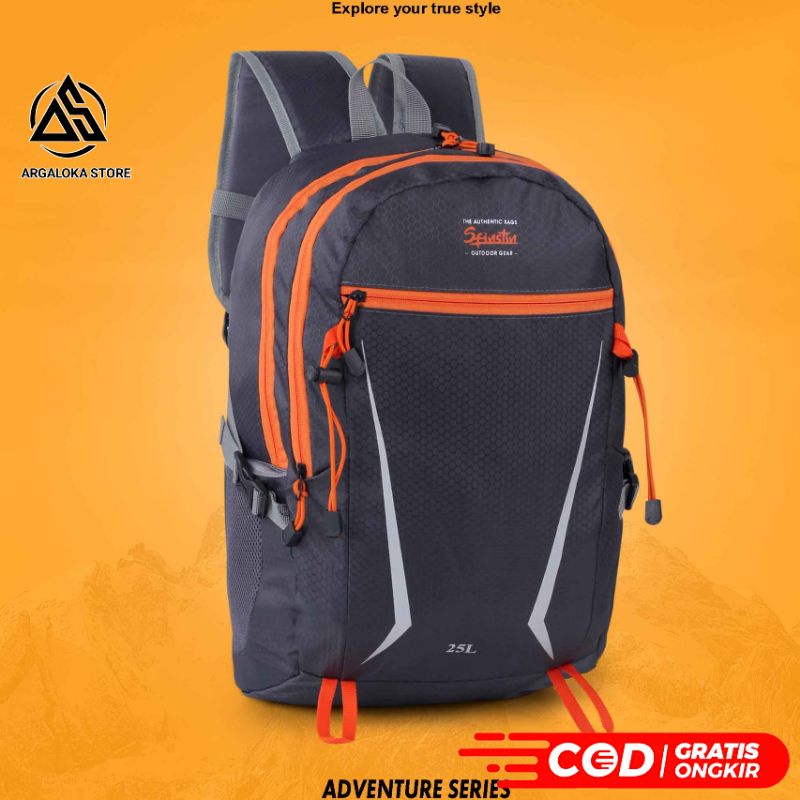 Tas Ransel Pria Tas Punggung Gendong Backpack Cowok Kuliah Sekolah Kerja Daypack 25 L Distro Keren Murah Original