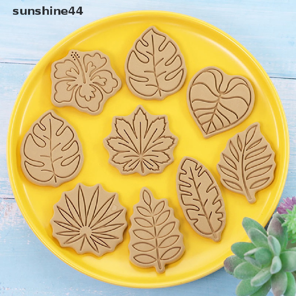 Sunshine 8Pcs Cetakan Pemotong Kue / Biskuit / Fondant Bentuk Daun