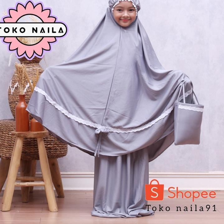 Stok Terbatas Mukena Anak Renda Usia 5 - 7 Tahun Jersey Zoya