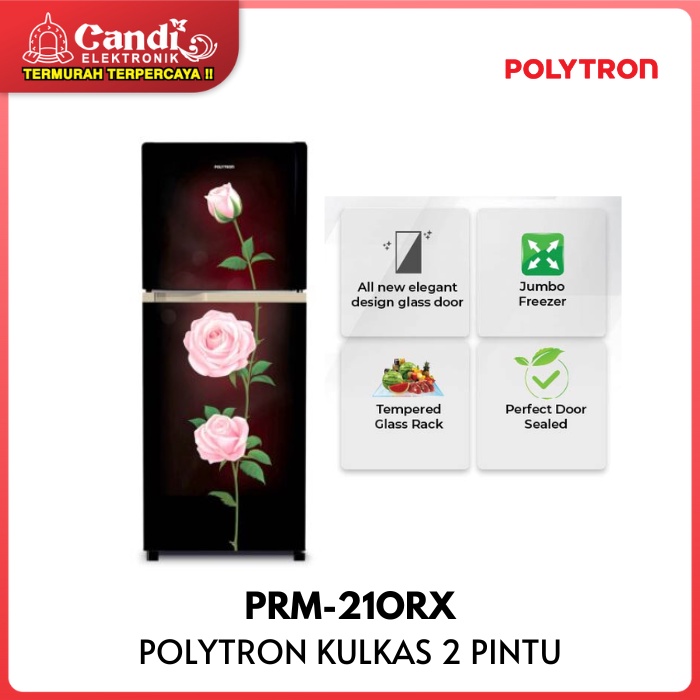 POLYTRON KULKAS 2 PINTU 210 LITER PRM-21ORX
