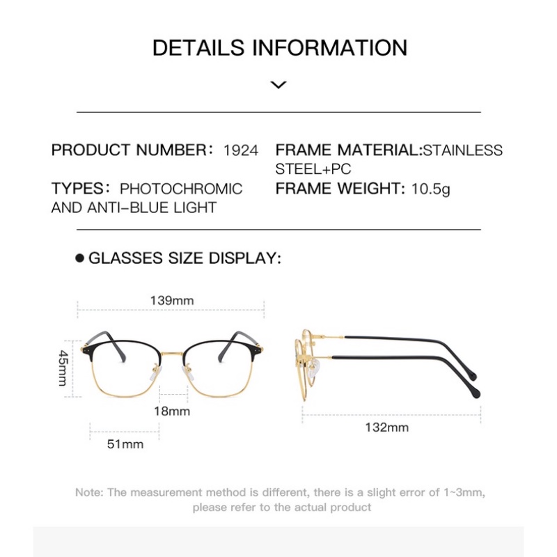 Kacamata Photochromic Anti Radiasi Anti UV 400 Lensa Pengganti Untuk Pria Dan Wanita