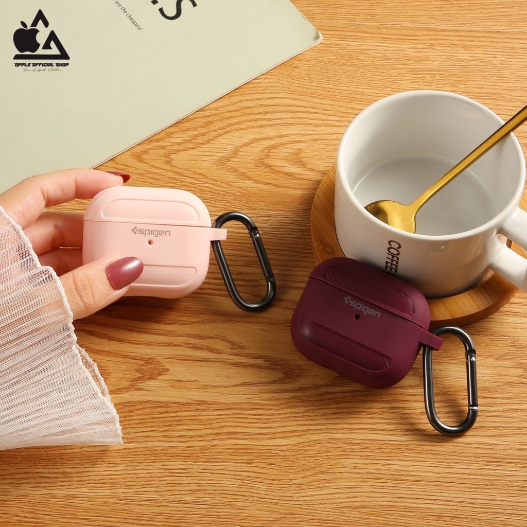 Case Airpods Spigen Rugged Armor Airpods Gen 1 2 3 PRO  Carbon Karbon Silikon Silicone Earpods Inpods Earphone Softcase Pouch Motif Keren Karakter Cartoon