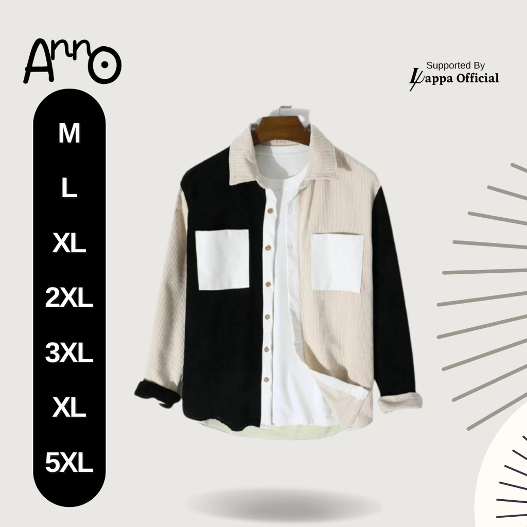 Kemeja Corduroy Hitam Putih