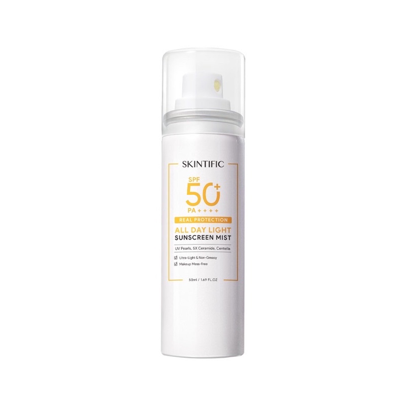 All Day Light Sunscreen Mist SPF50 PA++++ Sunscreen Spray Anti UV Wajah / Body Spray 50ml