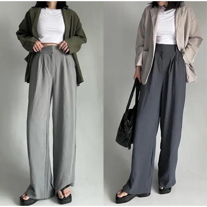 Celana Loose pants Highwaist Wanita/ Kulot Wanita Highwaist Murah / Kulot wanita korean style