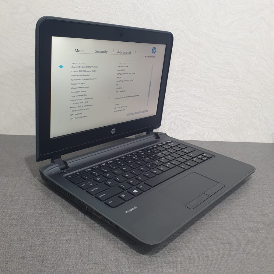 Laptop Hp Probook 11 G1 Intel Celeron Ram 4 SSD 128 Murahh