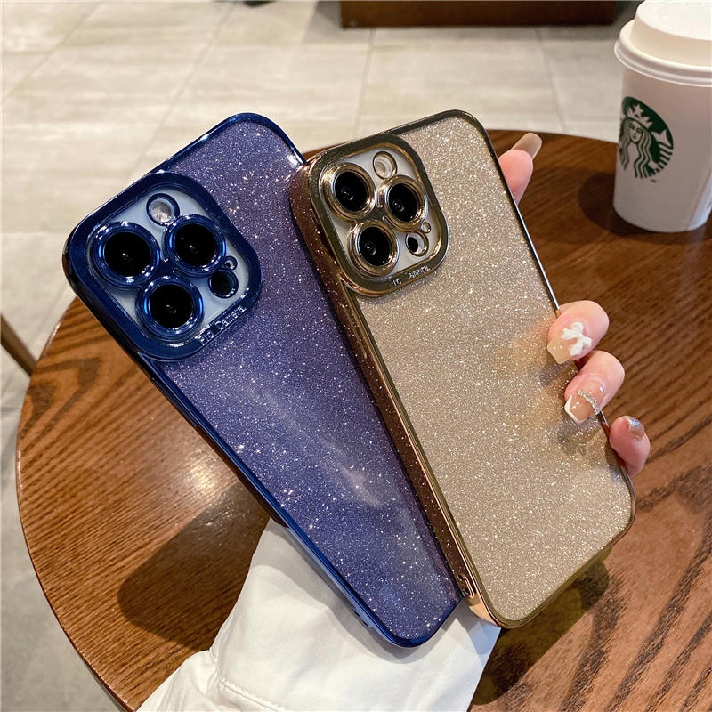 Soft Case Transparan Motif Glitter Untuk iPhone 11 Pro Max Xs Max Xr X 8 7Plus