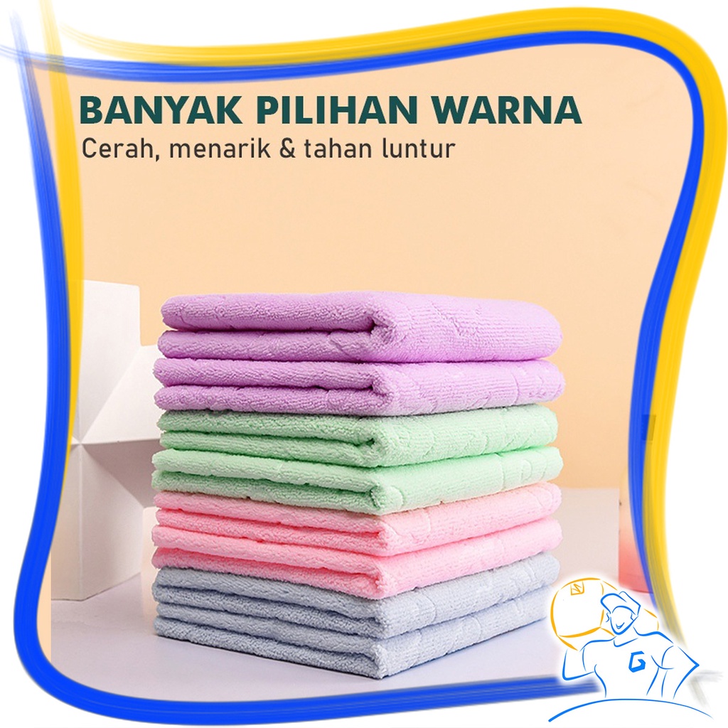 Handuk Mandi Emboss Polos Dewasa Anak Microfiber Serap Air 70 x 140 cm