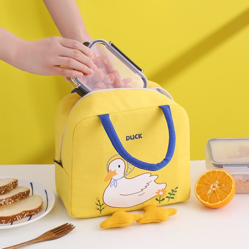 Lunch Bag Duck / Tas Bekal Waterproof Tahan Panas Dan Dingin Motif Bebek