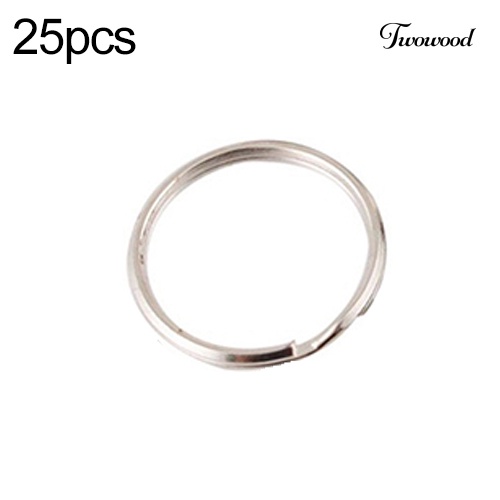 Twowood 25Pcs Ring Gantungan Kunci Diameter 25mm Bahan Metal