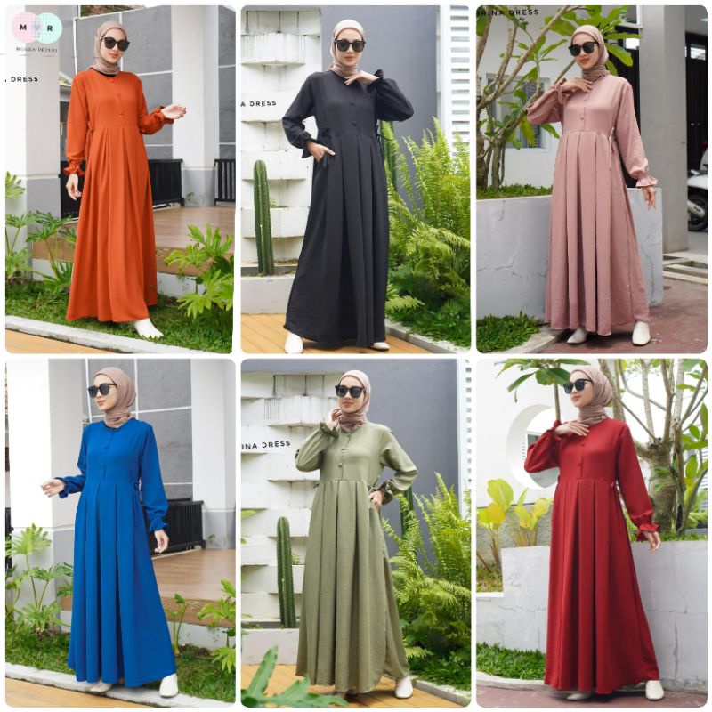 Sabrina Dress | Dress Crinckle | Dress Busui | Dress Polos Rempel | Gamis Crinckle Polos Rempel | Sa