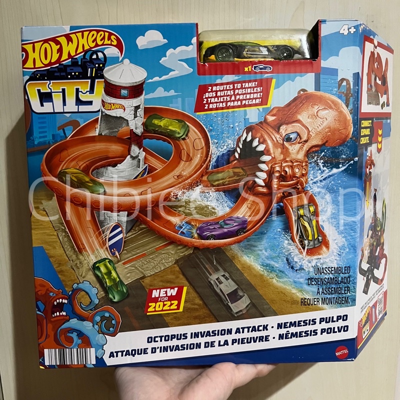 Hot Wheels City HDR29 Octopus Invasion Attack Playset with 1 Car, Connects to Other Sets, Octopus La