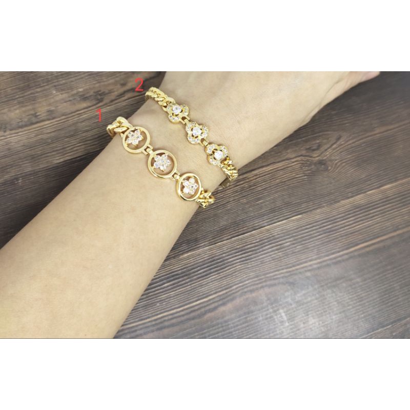 Fifi Fashion Gelang Sisik Naga Kombinasi Model Perhiasan Lapis Emas 18K GS0015