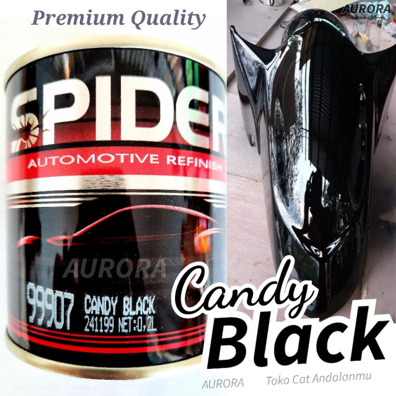Cat Candy Black SPIDER Candytone Hitam Transparan Cendy Cendyton Sepider Laba Laba Cet Mobil dan Mot