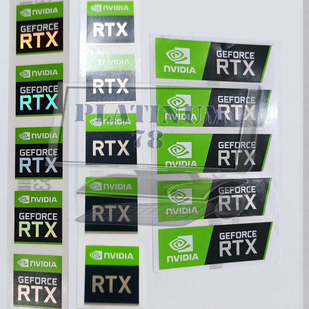 thumbnail image 2 of NVidia RTX Sticker Set – Two Emblems, Case Badge Decal, Silver/Black, Made In Romania 2 of 2
