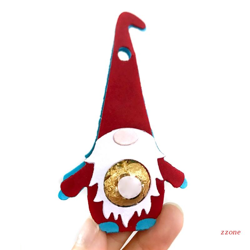 Zzz Cetakan Stensil Cutting Dies Motif Gnome Natal Bahan Metal Untuk Scrapbook / Craft DIY Handmade