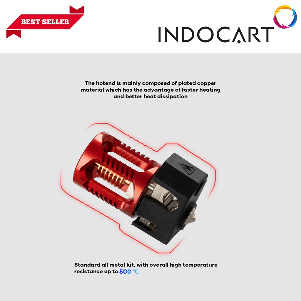 INDOCART 3D Printer HotEnd Ori Phaetus Dragon Hotend HF x Voron HF Red