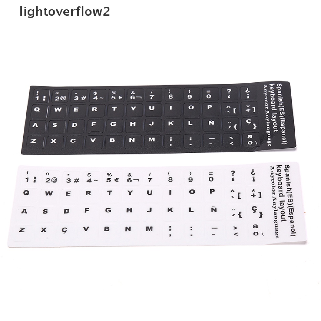 (lightoverflow2) 1pc Stiker Keyboard Standar Spanyol Anti Air Untuk Komputer / Laptop / Notebook