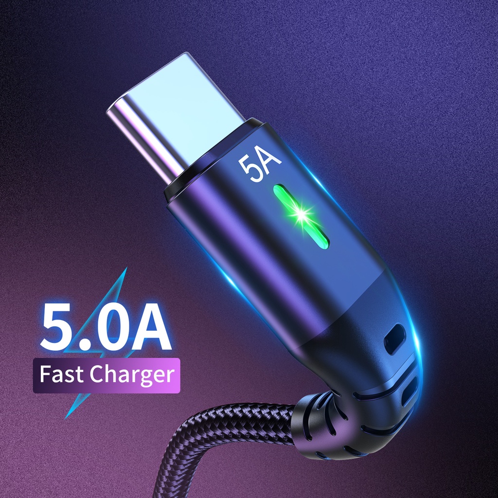 Kabel Data / Charger Usb Tipe-C 5A Fast Charging Untuk Iphone / Android