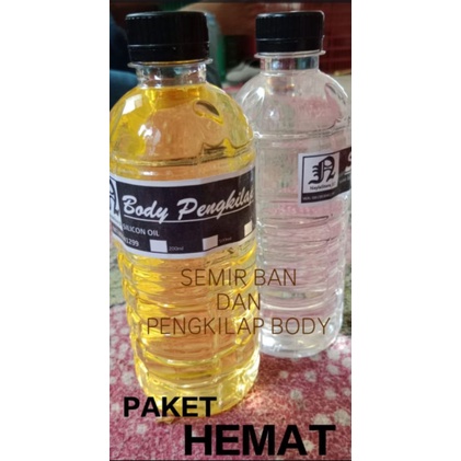 PAKET HEMAT SILICON OIL 1 LITER.UNTUK SEMIR BAN DAN PENGKILAP BODY MOTOR MAUPUN MOBIL