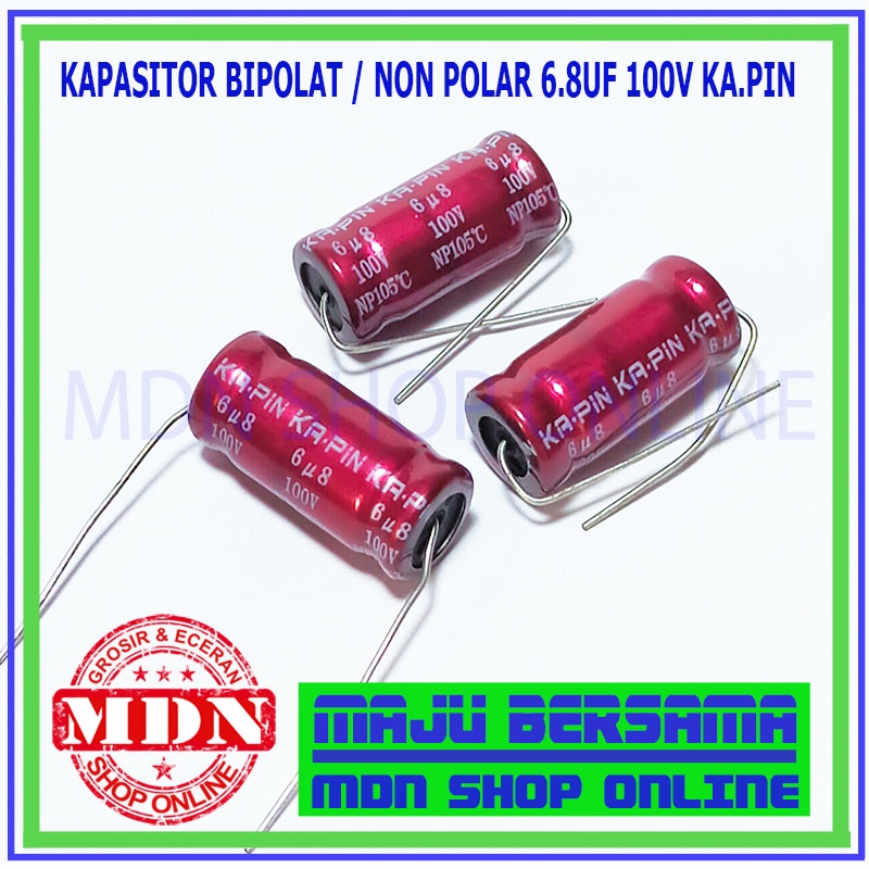 Kapasitor Bipolar Non polar Nonpolar 6.8uf 100v - 6u8 100 Volt KA.PIN