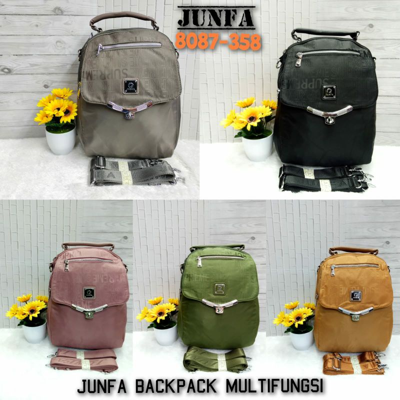 Tas ransel junfa 3 fungsi bahan parasut 8087-358 junfa backpack import