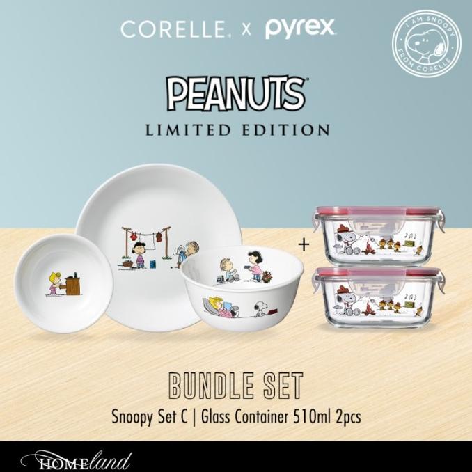 TERLARIS Corelle Snoopy Set /PERALATAN MASAK SET/PANCI PRESTO/PANCI SET/WAJAN ANTI LENGKET