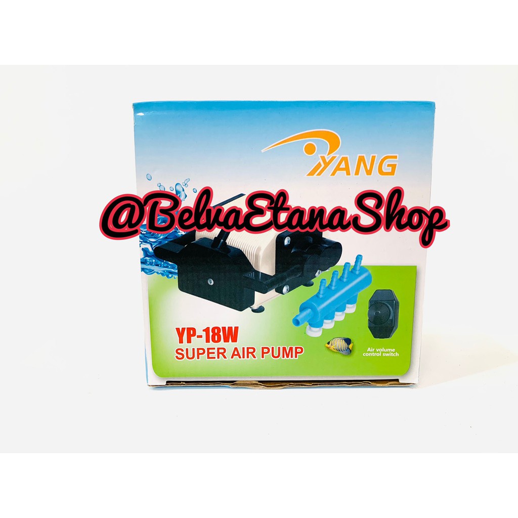 YANG YP 18W Air Pump 4 Lubang Output Pompa Udara Aquarium Kolam Ikan