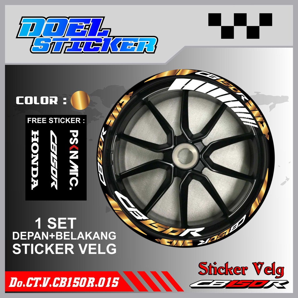 Stiker Cutting Velg CB150R Racing Lis List Variasi Custom CB 150 R Old New Streetfire Set Depan Belakang Doel 015