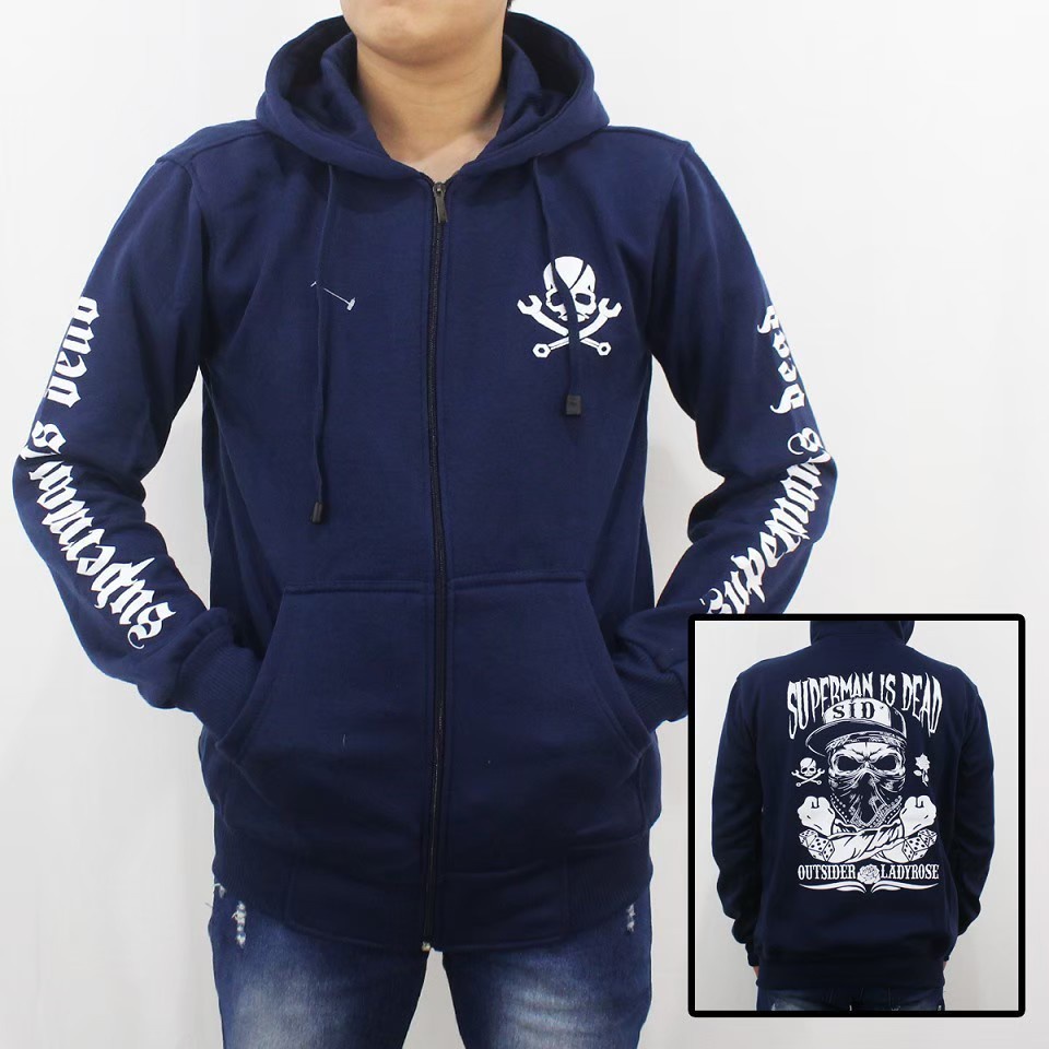 Hoodie Zipper SID Botak Terbaru Black Size M L XL