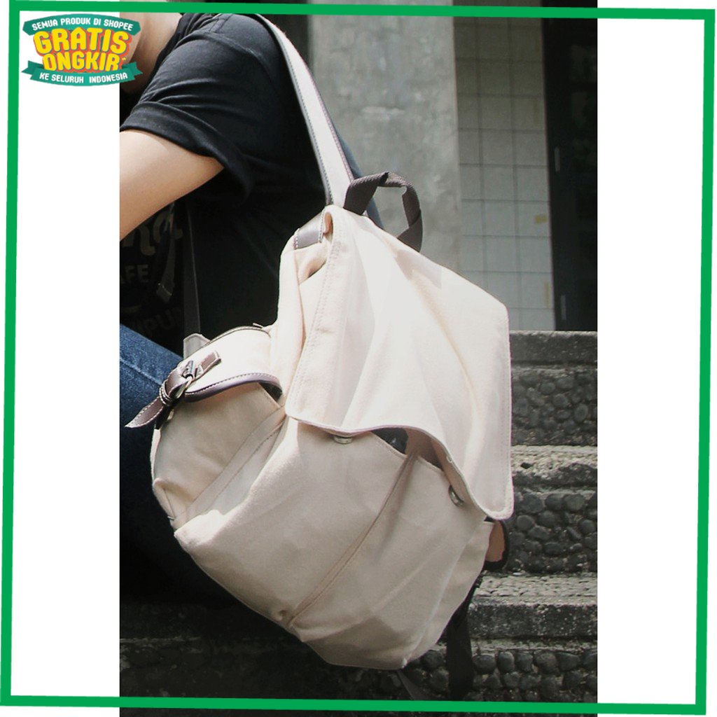 TAS BRANDED IMPORT KOREA / ESCORTBAGS Tas Ransel Batam Wanita Cantik Import Ransel Bahan Kanvas