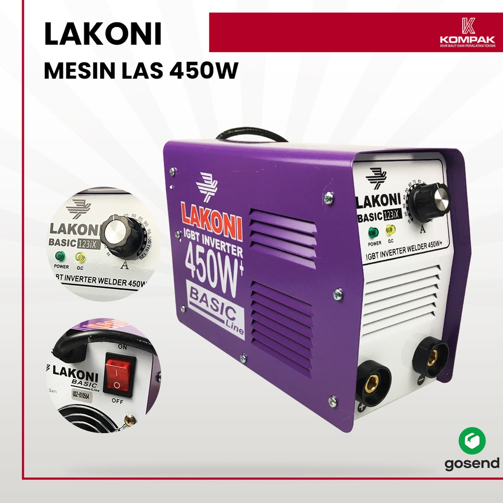 MESIN LAS LAKONI BASIC 123iX 450 WATT INVERTER IGBT