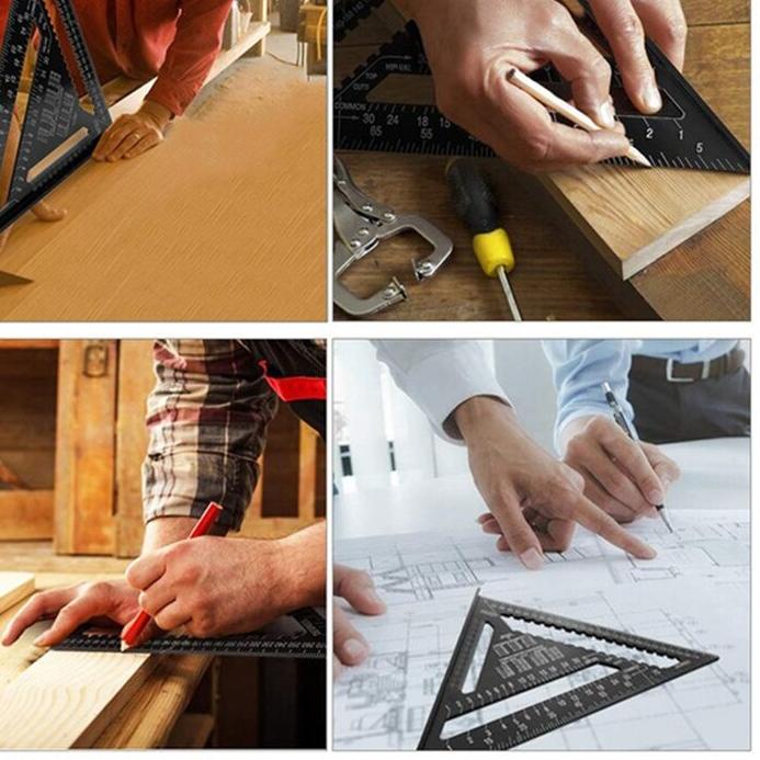 

SALE!!Speed Square Aluminium / Penggaris Siku Sudut Segitiga / Right Angle Kayu|SQ9